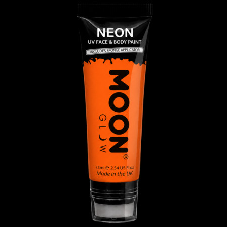 Maquillage fluo UV avec applicateur éponge - 75 ml - Orange